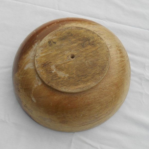 Vintage Wooden Mixing Bowl, 10 inch dia 2.5 deep - Picture 5 of 8